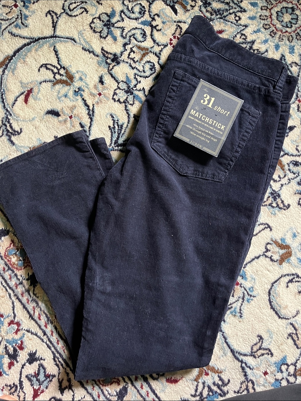 J. Crew Navy City Fit Slim Matchstick Corduroy Pants 31S